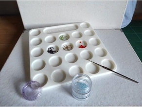 bandeja miyuki delica work tray bed bolitas decal manualidades mesa trabajo funnel pearl pearls perlas table 3d print model - Mito3D
