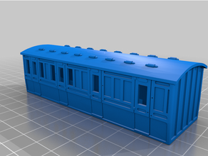 6 wheel brake coach miniature model railway 3d print model - Mito3D