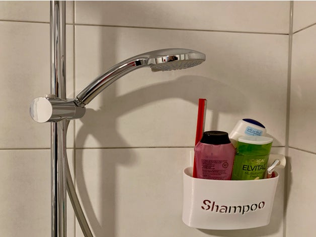 shower shampoo rack v2 récipient grille douche accessoires plateau 3D print model - Mito3D