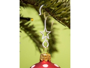 dekorativ Weihnachten Baum Flitter Haken Dekoration Ornament 3d print model - Mito3D