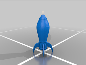 retro roket uzay gemisi Uzay gemi 3d print model - Mito3D