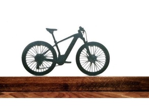 Montagne bicyclette silhouette ornement décoration emtb vtt mur 3d print model - Mito3D