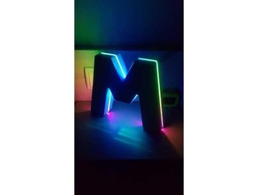 desk light letter decoration led strip letters 3d print model - Mito3D