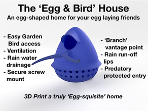uccello uovo Casa 3d print model - Mito3D