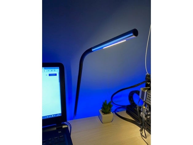 fixing support ikea lamp bureau desk organisation diy fixation hack led 3D print model - Mito3D