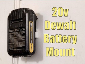 dewalt 20v batterie mur monter titulaire soutien 20 volt lithium ion percer 3d print model - Mito3D