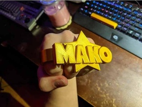 mako mankanshoku's brass knuckles knuckle dusters 3d print model - Mito3D