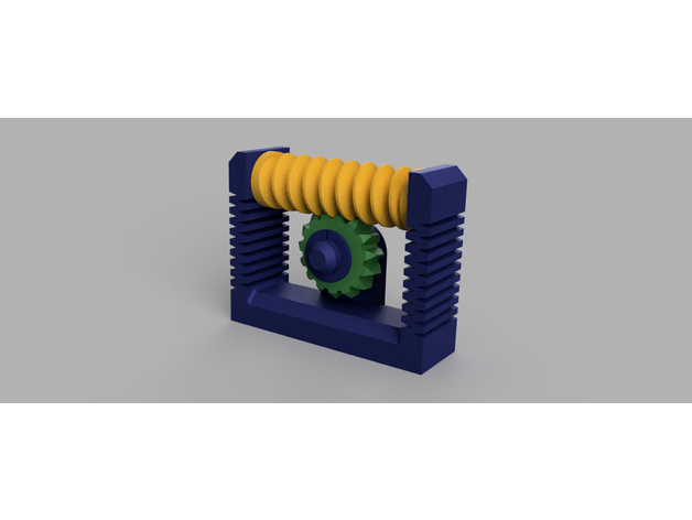 worm gear toy - super satisfying gears wormdrive wormgear drive 3D print model - Mito3D