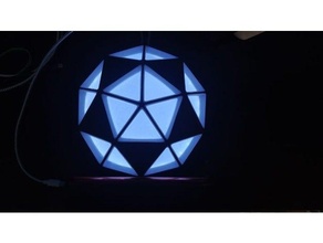 lampara noche geodesica geodésico lámpara esfera LED ligero luz mesita smartphone soporte estante 3d print model - Mito3D