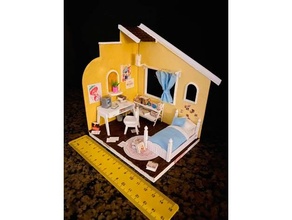 miniature house model bedroom cute doll dollhouse miniatures 3d print model - Mito3D