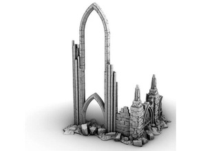 gothic ruin complete promotional sample dnd frostgrave pathfinder ruins warhammer 3d print model - Mito3D