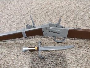 3d printed remington rolling block rifle - fully functional firing ejection mechanisms latching bayonet assembly decoration gun hanger mechanical toy mechanism prop 3d print model - Mito3D