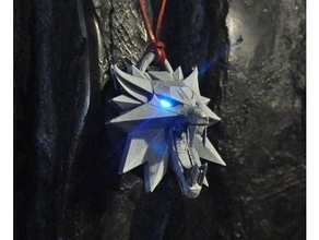 bad wolf - glowing eyes pendant medalion witcher series diy electronics 3d print model - Mito3D