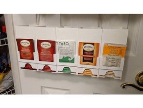 tea bag dispenser - wall mounted version 8 holder kitchen organizer pantry 3d print model - Mito3D