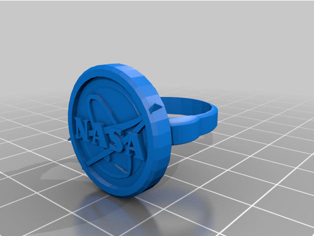 nasa Boda anillo Talla 7 4mm banda 3D print model - Mito3D