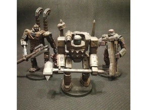 Kampf Mecha Roboter Post Apokalypse Zahlen Kitbash Modell post apocalyptic scifi Tischplatte Gaming 3d print model - Mito3D