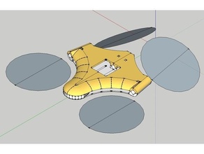 vquad fantasia fpvminiquad miniquad quad quadricottero telaio scienza finzione spazio navicella spaziale tricottero vtail 3d print model - Mito3D