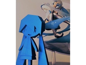 poly miku polígono Hatsune Miku suporte arte decoração decorativo figura estatueta poli música escultura vocaloide 3d print model - Mito3D