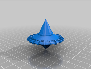 bruxo chapéu d20 spinner gravado dados dnd suporte masmorras dragões spintop 3d print model - Mito3D