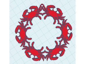 crab snowflake maryland ornament 3d print model - Mito3D