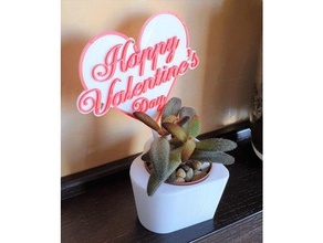 san Valentino decoração feliz namorados vaso 3d print model - Mito3D