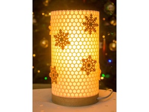 snowflakes add-on honeycomb lamp shade christmas decoration ornament lampshade snowflake winter xmas decorations 3d print model - Mito3D