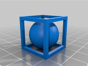 trapped sphere + coloured cube 3d print model - Mito3D