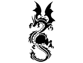 dragon stencil 3 myth tattoo 3d print model - Mito3D