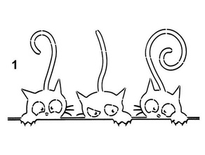 chats pochoir chat félin chaton mammifère 3d print model - Mito3D
