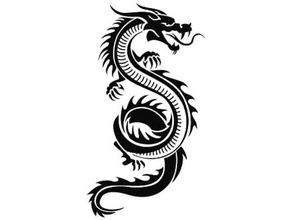 dragon stencil 4 animal art myth replacement tattoo 3d print model - Mito3D