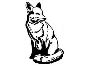 fox stencil animal mammal 3d print model - Mito3D