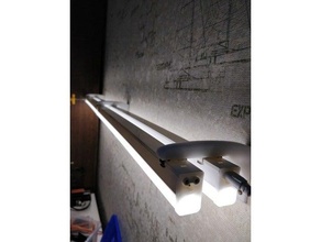 wall mount led & fluorescent lighting light leds holder 3d print model - Mito3D