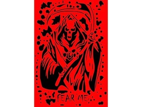 reaper stencil 10 death fear grim red 3d print model - Mito3D