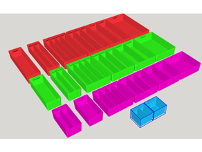 assortment box v2 rise arduino case container metric nut ordenar organizer parametric resistor screw small parts storage 3d print model - Mito3D
