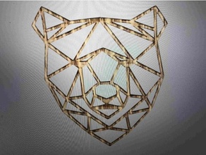 geométrico oso animales osos deco decoración laboratorio ideas vegano pared 3d print model - Mito3D