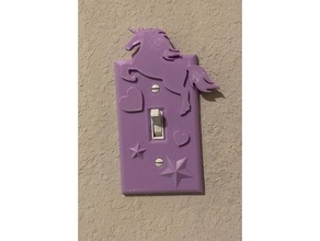 unicorn light switch cover 3d print model - Mito3D