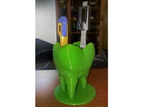 dente caneta escova suporte dentes 3d print model - Mito3D