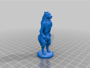 dogman v2 28mm dnd miniature miniatures pathfinder mini rpg roleplaying tabletop gaming werewolf 3d print model - Mito3D