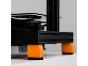 ender 3 v2 feet riser - 38mm 45mm total clearance 35mm creality ender3v2 upgrade foot support printer rail risers rubber 3d print model - Mito3D