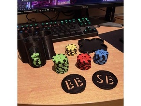 poker chips set fiches 3d print model - Mito3D