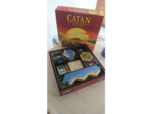 catan european edition 5-6 player add-on insert boardgame inserts board game tray settlersofcatan settlers settler 3D print model - Mito3D