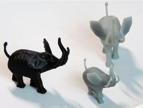 supportless poly elephant figurine 3d print model - Mito3D