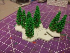 foresta esadecimale plastica 60mm alberi + 2x4 magneti battletech base gioco guerra 3d print model - Mito3D