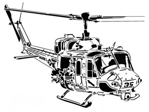 helicopter stencil 2 army military vehicle 3d print model - Mito3D