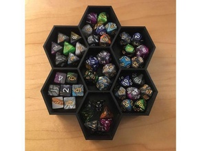 honeycomb box dnd dice dungeons dragons small parts storage 3d print model - Mito3D