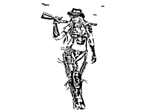 cowgirl stencil 3 girl sexy-girl sexy west wild 3d print model - Mito3D