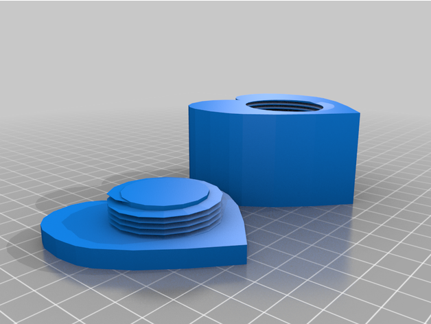 heart container jar lid screw 3D print model - Mito3D