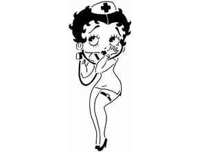 betty boop plantilla 7 2d Arte dibujos animados personaje niña enfermera 3d print model - Mito3D