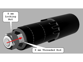 extended scotty oar lock post 8mm threaded rod diy 3d print model - Mito3D