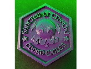 sanctum cthulu - conan exiles server badge decor 3d print model - Mito3D